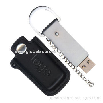 USB Flash Drives, Made of Leather Housing, 4 or 8GB Capacity, Support Anti-shock and Hot-pressing